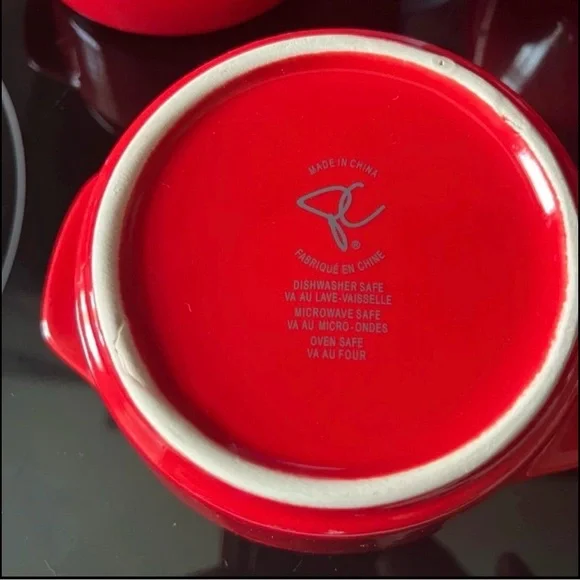 Red Ceramic Covered Ramekin Set - 4 Pack - Picture 4 of 5